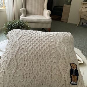 Ralph Lauren Polo Bear Pillow, off white